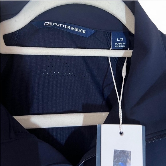 Cutter and Buck Navy Blue Polo Quarter Zip Shirt with Penn State Logo - Picture 4 of 5